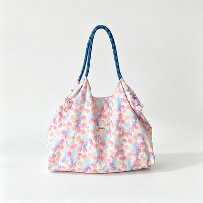 Floral Print Reusable Tote Bag