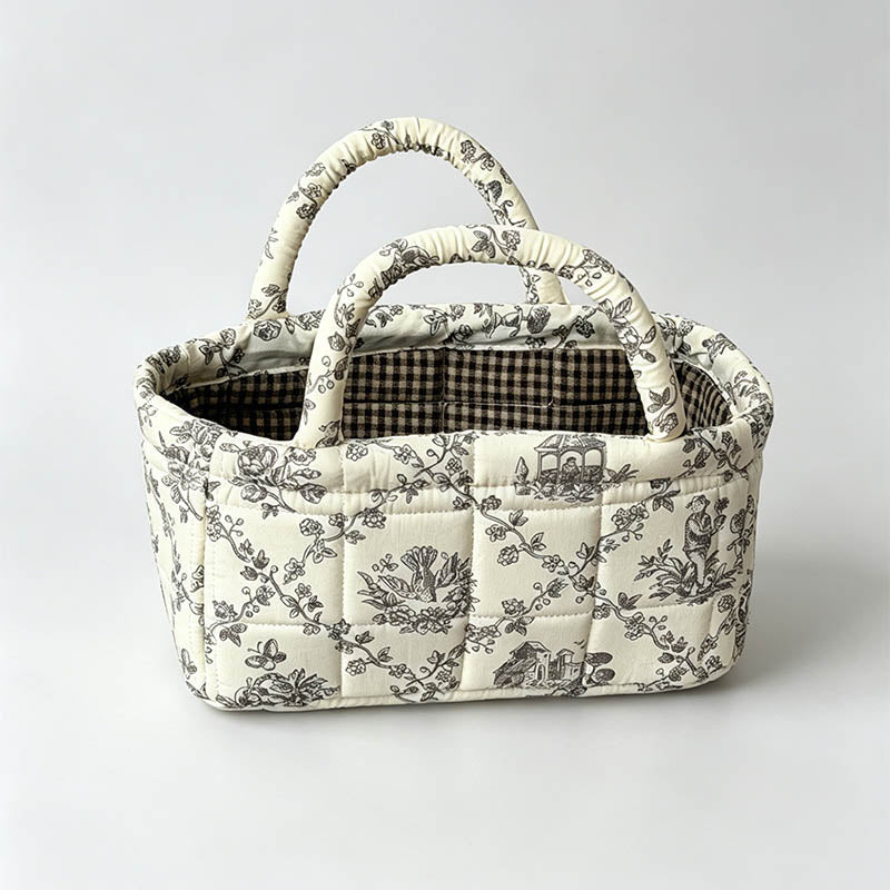 Small Quilted Floral Storage O - Shopdayla Wholesale - #5458
