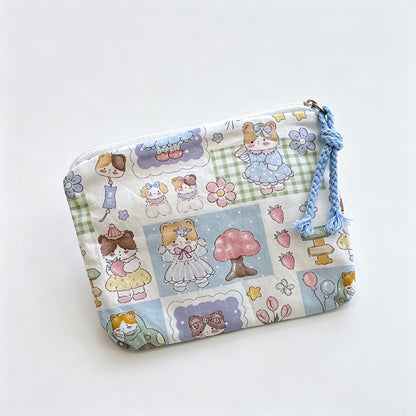 Bread Printed Fabric Mini Pouch