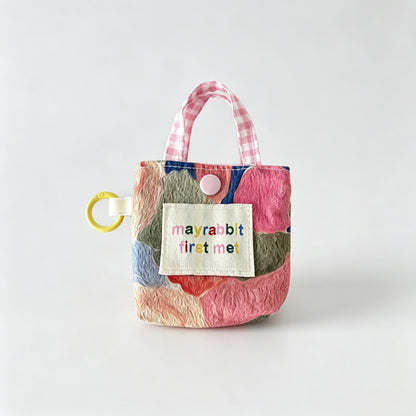 Floral Fabric Mini Earphone Pouch