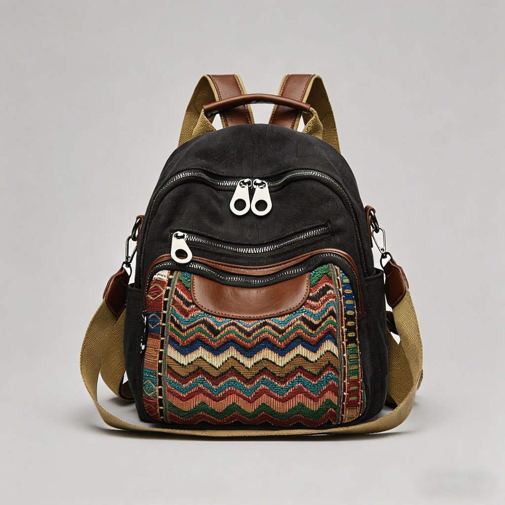 Ethnic Style Canvas Backpack - Shopdayla Wholesale - #7522