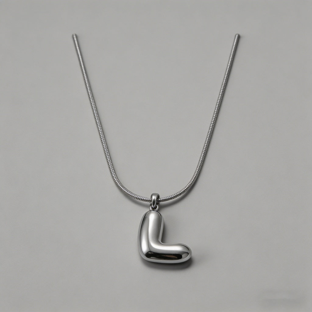3D Bubble Letter Initial Neckl - Shopdayla Wholesale - #0194