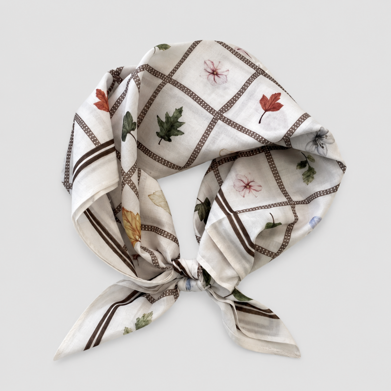 Floral Cotton Square Scarf Hea - Shopdayla Wholesale - #9234