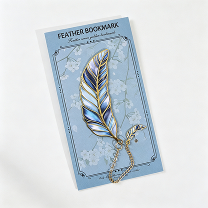 Feather Shaped Metal Bookmark