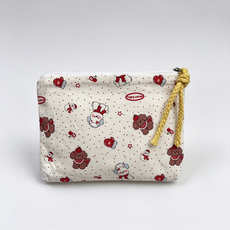 Bread Printed Fabric Mini Pouch