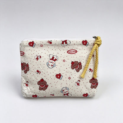 Bread Printed Fabric Mini Pouch