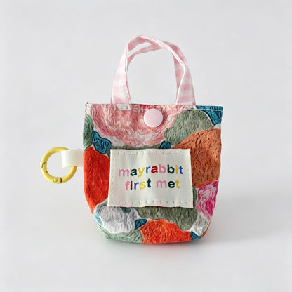 Floral Fabric Mini Earphone Pouch