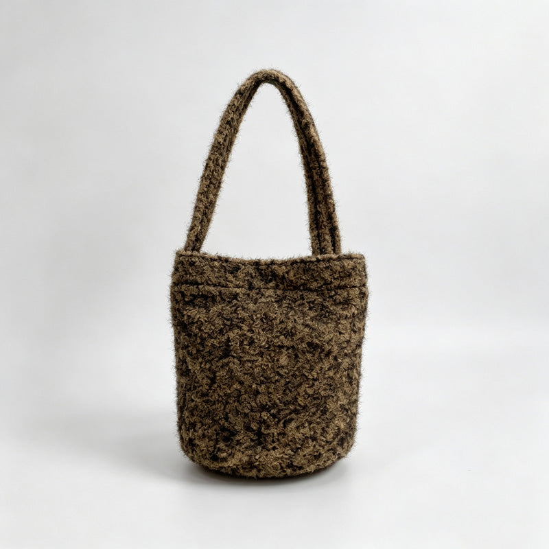 Fuzzy Fleece Handle Bag