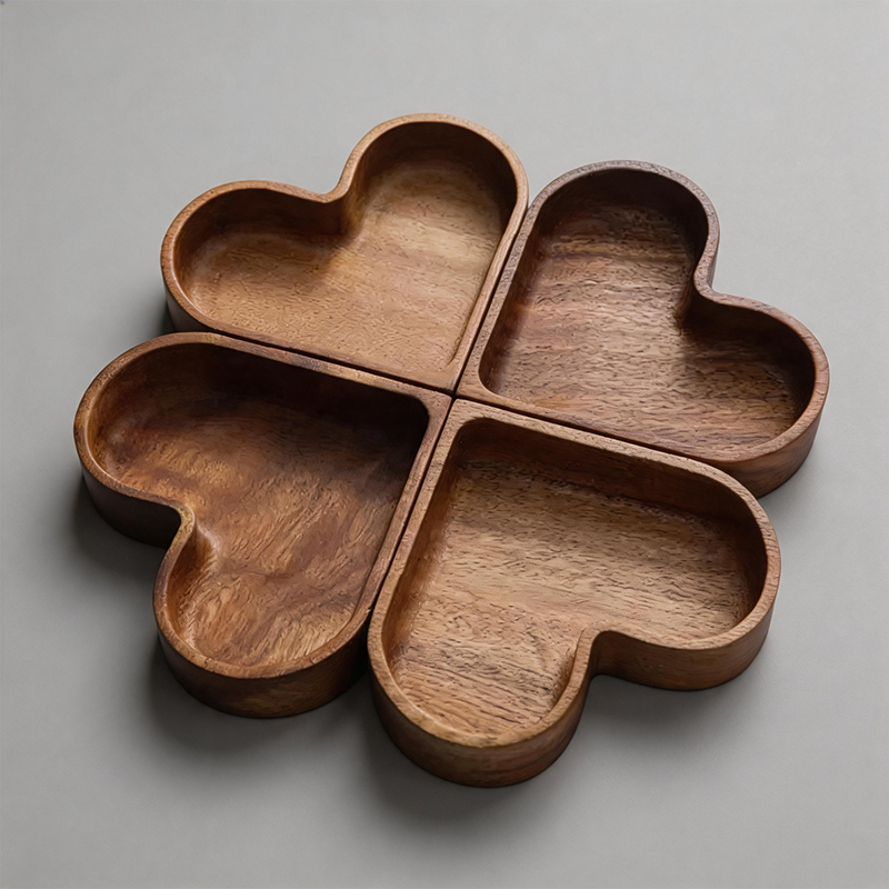 Heart‑Shaped Solid Wood Tray【图 - Shopdayla Wholesale - #5810