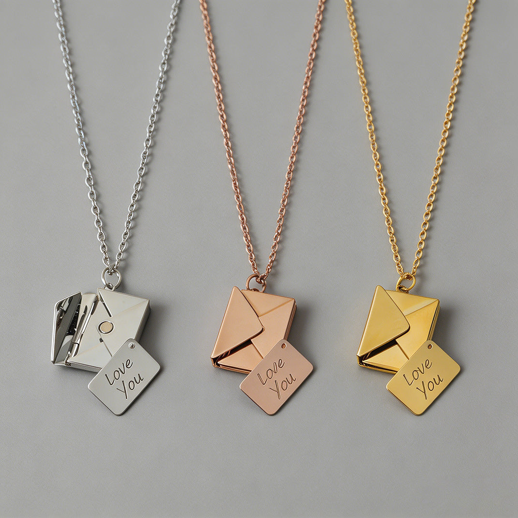 Love You Envelope Locket Penda - Shopdayla Wholesale - #1202