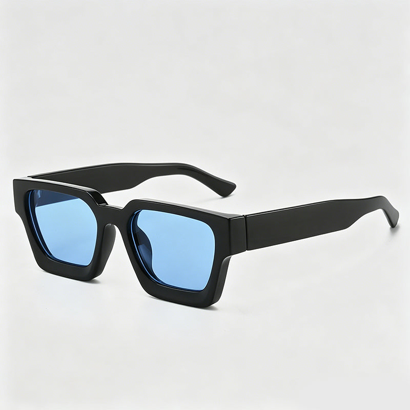 Retro Thick Frame Rectangle Lens Fashion Sunglasses