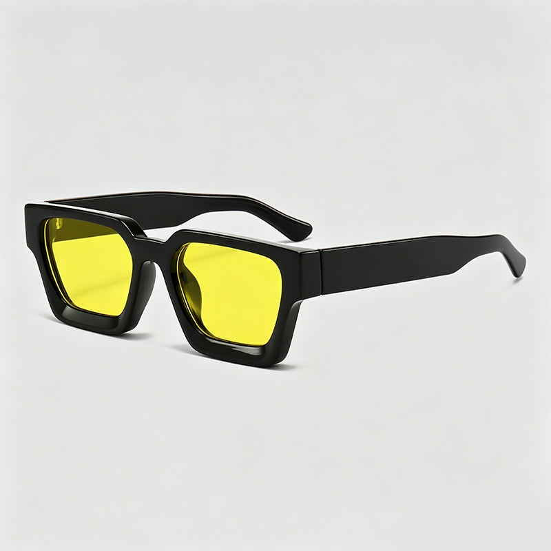 Retro Thick Frame Rectangle Lens Fashion Sunglasses