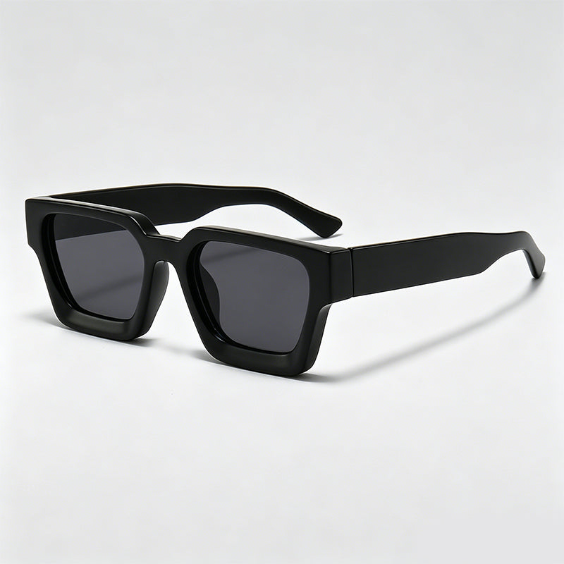 Retro Thick Frame Rectangle Lens Fashion Sunglasses