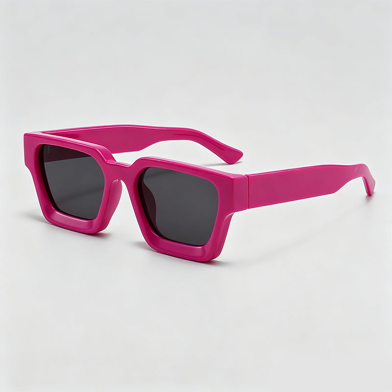 Retro Thick Frame Rectangle Lens Fashion Sunglasses