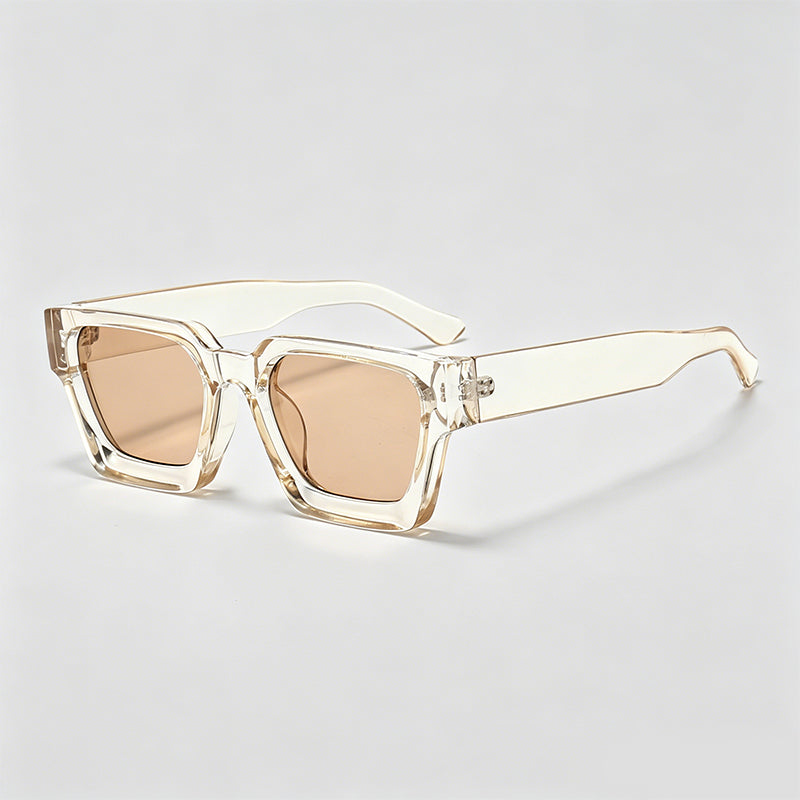 Retro Thick Frame Rectangle Lens Fashion Sunglasses