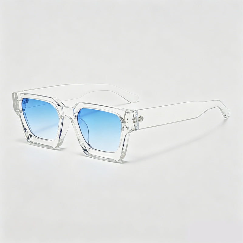 Retro Thick Frame Rectangle Lens Fashion Sunglasses