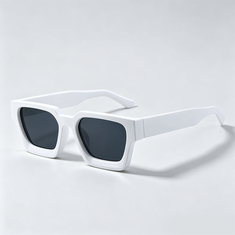 Retro Thick Frame Rectangle Lens Fashion Sunglasses