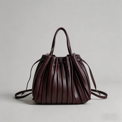 Vintage Pleated Drawstring Buc - Shopdayla Wholesale - #5826