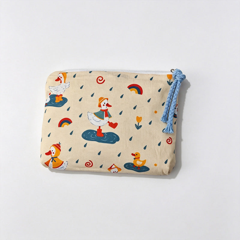 Bread Printed Fabric Mini Pouch