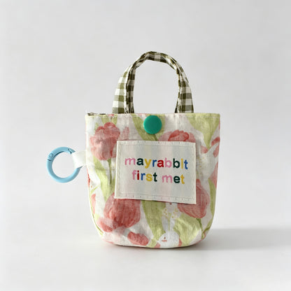 Floral Fabric Mini Earphone Pouch