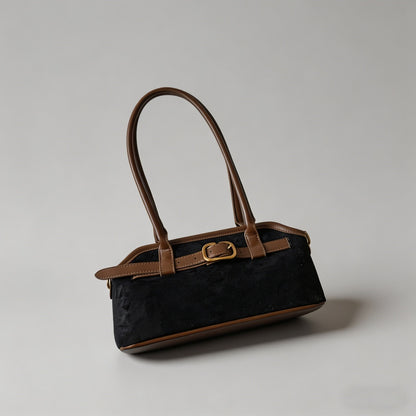 Color Block Suede Shoulder Bag - Shopdayla Wholesale - #1922