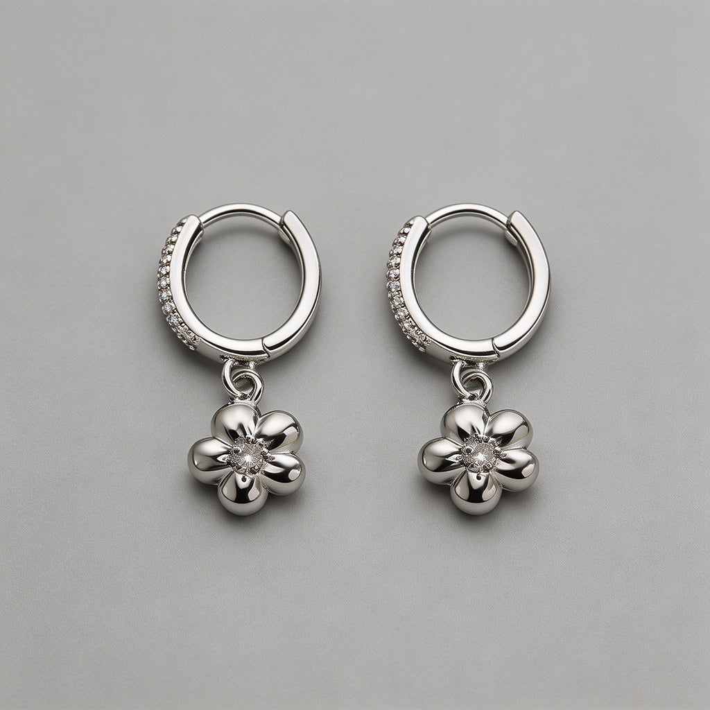 Silver Huggie Hoop Earring - Shopdayla Wholesale - #0834