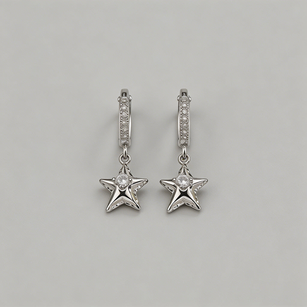 Silver Huggie Hoop Earring - Shopdayla Wholesale - #3602