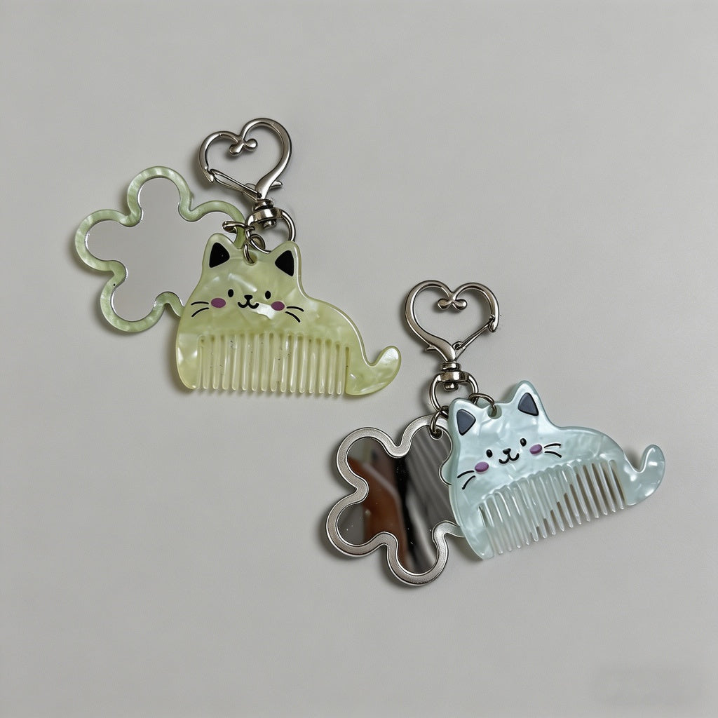Kawaii Cat Ear Comb & Mirror K - Shopdayla Wholesale - #5634