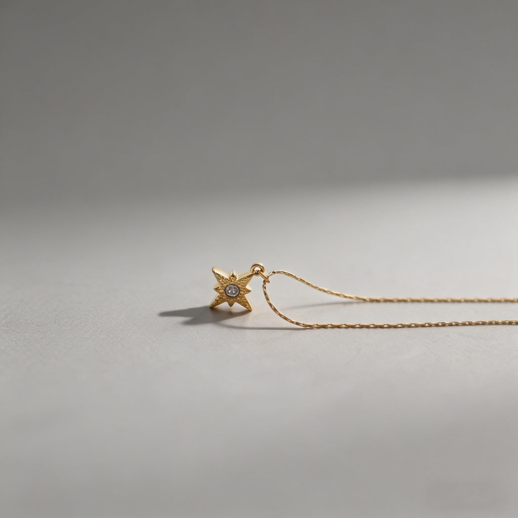 Textured North Star Pendant Ne - Shopdayla Wholesale - #6898