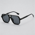 European Retro Large Square Double Bridge Pilot Sunglasses