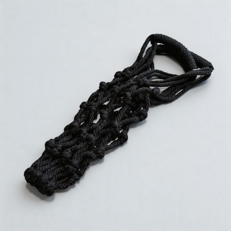 Decorative Cotton Hand-Woven Mesh Cup Sleeve Bag