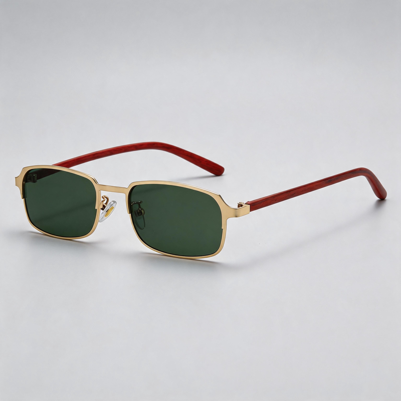 Slim Metal Small Rectangle Sunglasses