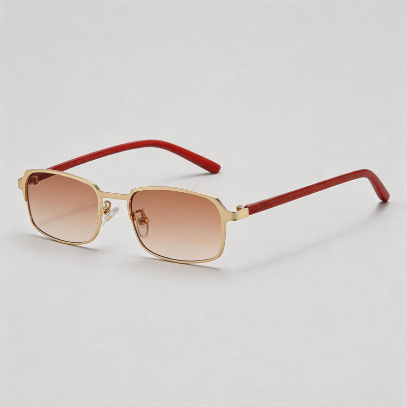 Slim Metal Small Rectangle Sunglasses