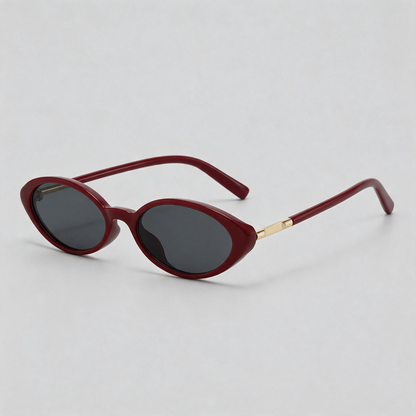 Vintage Oval Half Metal Sunglasses