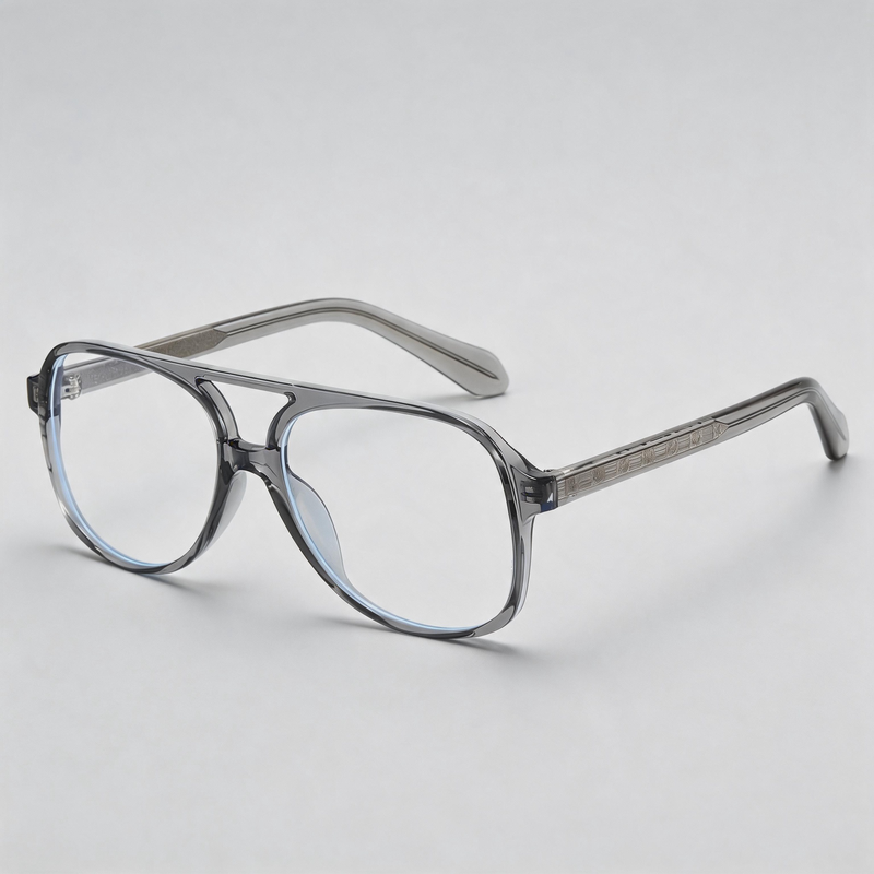 European TR90 Large Double Bridge Pilot Retro Sunglasses