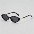 Vintage Small Oval Half Metal Temple Sunglasses