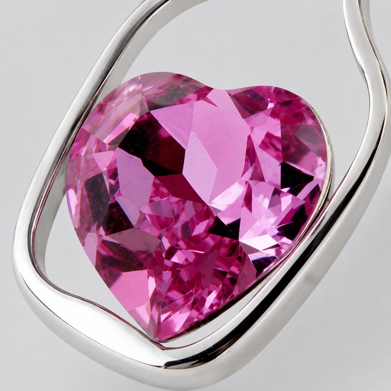 Aesthetic Geometric Heart Crystal Wishing Bottle Necklace