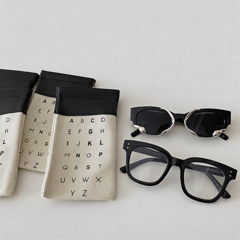 Everyday Canvas Retro Patchwork Eyeglass Storage Bag