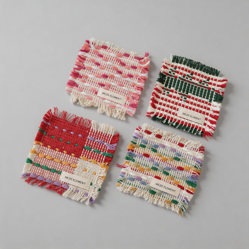 Everyday Fabric Woven Tassel Coaster Table Mat