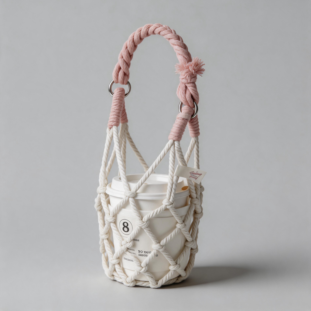 Multi-purpose Fabric Hand-Woven Mesh Bottle Carrier Bag