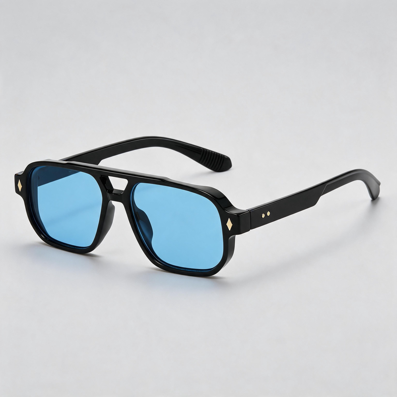 European American Retro Double Bridge Pilot Sunglasses