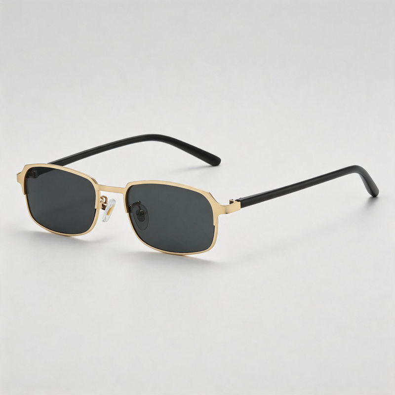 Slim Metal Small Rectangle Sunglasses