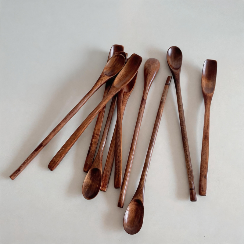 Minimalist Wood Long-Handle Coffee Stirring Spoon