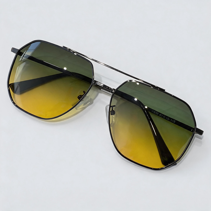 Double Bridge Large Geometric Polarized Driving Sunglasses