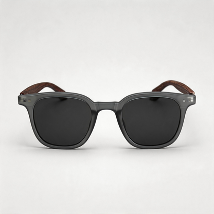 Vintage Wood Grain Temple Sunglasses