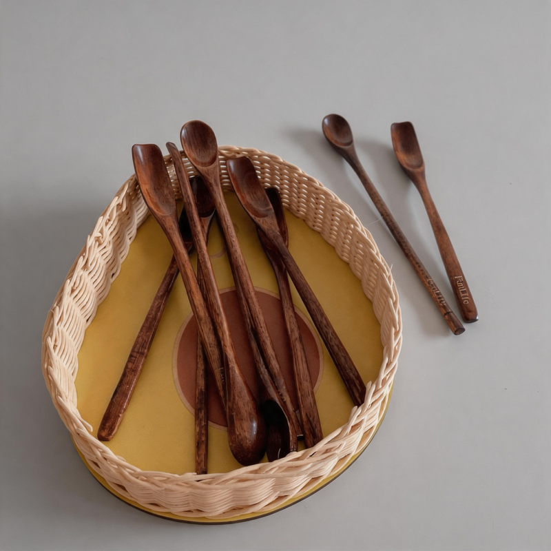 Minimalist Wood Long-Handle Coffee Stirring Spoon
