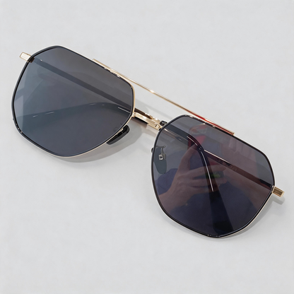 Double Bridge Geometric Polarized Sunglasses