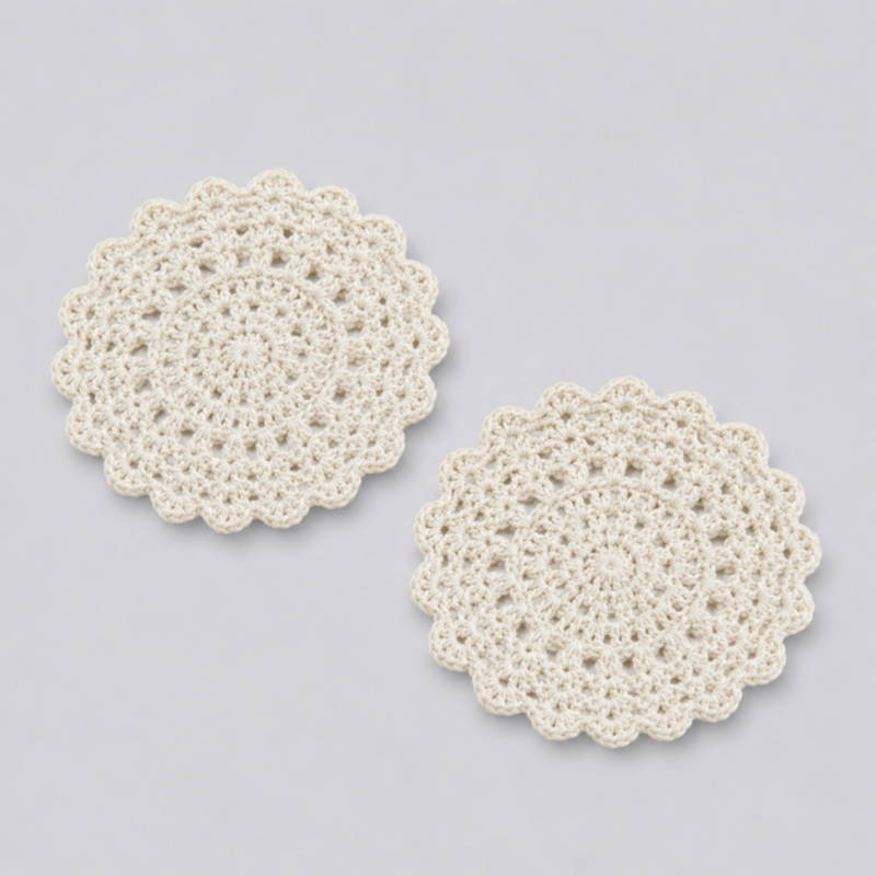 Decorative Fabric Hand-Crocheted Coaster