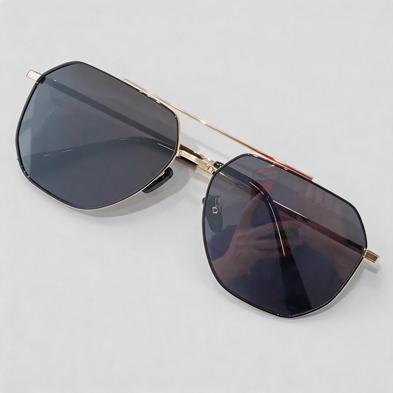 Double Bridge Large Geometric Polarized Driving Sunglasses
