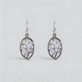 Textured Geometric Leaf Texture Minimalist Hook Earrings